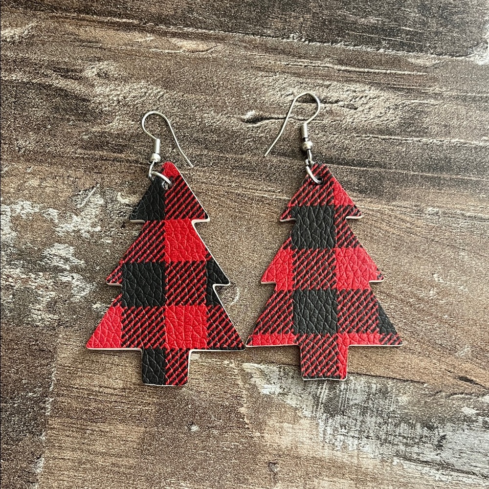 NEW Plaid Christmas Tree Earrings!
